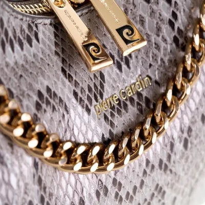 Pierre Cardin “Sienna” Mini Python-Print Bag